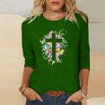 thumbnail image 2 of Blouses pour Femmes T-Shirt Imprimé Blouse à Manches 3/4 Col Rond Décontracté, Blouses pour Femmes T-Shirts pour Femmes, Blouses pour Femmes Décontractées, 2 of 4