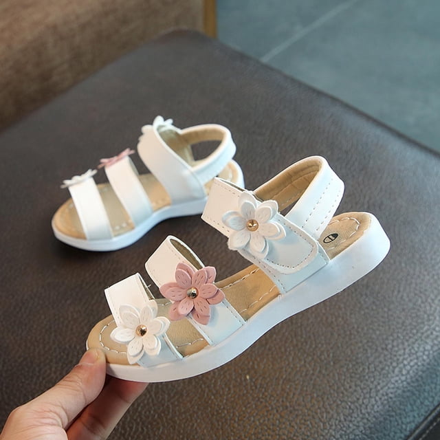 Children Girls Sandals Princess Open-toed Soft Bottom Flowers Roman Beach Shoes