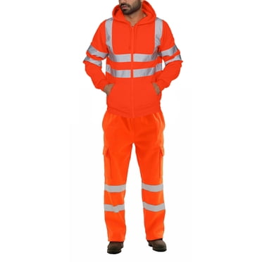 Cameland Work Overalls Hooded Drawstring Wear-resistant Reflective Zipper Pockets Loose Safety Worker Coveralls Mechcanic Jumpsuit Auto Repairmen Dust-proof Working Uniform