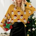 thumbnail image 1 of TIMIFIS Chandails de Noël Laids pour Femmes Automne Manches Longues Chandail à Col Rond Imprimé Père Noël Hauts Décontractés d'Hiver Chandail Extensible, 1 of 4