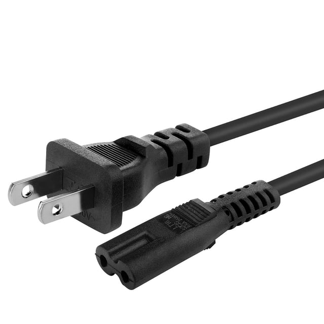 Cordon d'Alimentation à 2 Trous Fiche US Câble d'Alimentation Noir Cordon de Connexion d'Alimentation Motif 8 Cordon de Connexion d'Alimentation 1,5 m Fiche US Câble d'Alimentation