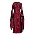 thumbnail image 3 of The Red Woman Melisandre Cosplay Costume Renaissance Medieval Maxi Dress Victorian Irish Gothic Retro Gown (Large), 3 of 4