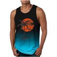 thumbnail image 1 of Styesk Tank Tops Men Men Casual Fashion Gradation Printing Pullover Round Neck Sports Tank, 1 of 2