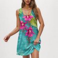 thumbnail image 5 of Ovzne Robes Grande Taille pour Femmes aux Courbes Robe Femme Tendance Décontractée Imprimée avec Poches Sans Manches Col de Jardin Robe d'Été Imprimée Liquidation, 5 of 5