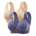 thumbnail image 1 of DecSea 2PC Woman's Embroidered Glossy Comfortable Breathable Bra Underwear No Rims, 1 of 2