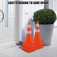 thumbnail image 4 of Construction Cones, Plastic Safety Cones with Reflective Collars & Square Base, PVC Orange Collapsible Traffic Cones for Parking Lot,Driving Training, Road Safety, 28 Inch 6 Pack, 4 of 9