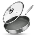thumbnail image 1 of Intexca 12" Stainless Steel Non-Stick Frying Pan with Lid & Honeycomb Coating, Anti-Scratch, 1 of 7