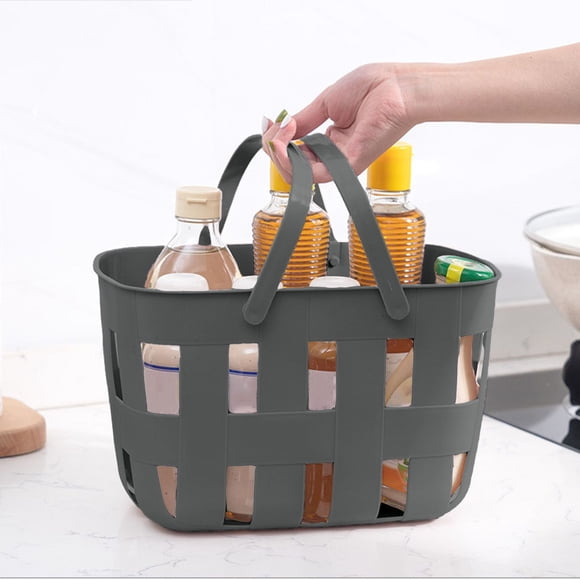 Plastic Handheld Bath Basket, 28x19cm Storage Basket for Bathroom Washing