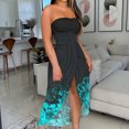 thumbnail image 5 of Birdeem Robe Longue d'Été Sans Bretelles à Imprimé pour Femme, Robe Fendue de Plage, Robe de Fête et de Boîte de Nuit, 5 of 5