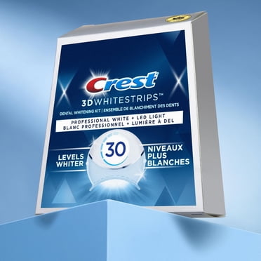 Crest 3D Whitestrips Professional White + Whitening Light At-Home Teeth Whitening Kit, 19 Treatments + Light, 30 Levels Whiter