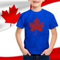 thumbnail image 1 of T-Shirts à Manches Courtes Garçon Enfants Garçons et Filles Été Fête du Canada Drapeau Feuille d'Érable Monogramme Imprimé Décontracté Col Rond Manches Courtes T-Shirt T-Shirt Enfant Bleu 12 Ans-13 Ans, 1 of 3