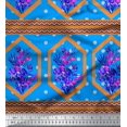 thumbnail image 3 of oneOone Georgette Viscose Fabric Geometric|Leaves & Floral Panel Print Fabric BTY 42 Inch Wide, 3 of 3