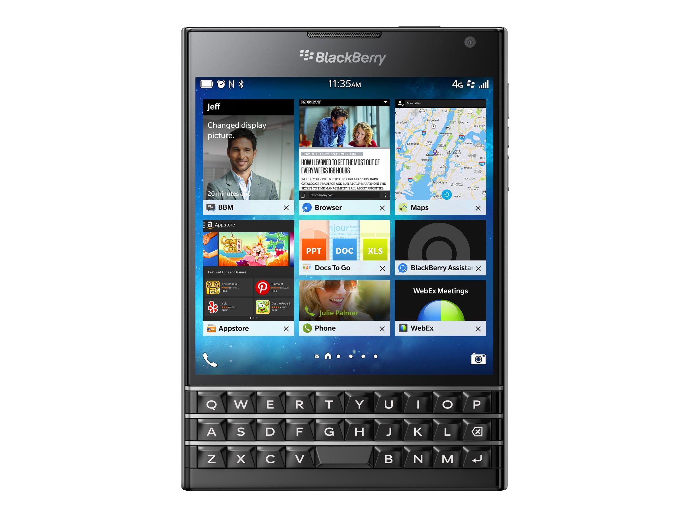 BlackBerry Passport - 4G BlackBerry smartphone - RAM 3 GB / Internal Memory 32 GB - microSD slot - LCD display - 4.5" - 1440 x 1440 pixels - rear camera 13 MP - front camera 2 MP - black