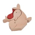 thumbnail image 4 of Mini Wooden Rabbits Statue,  Handcrafted Cute Animal Shape Wooden Animal Ornament  For  Yard B11 R, 4 of 8