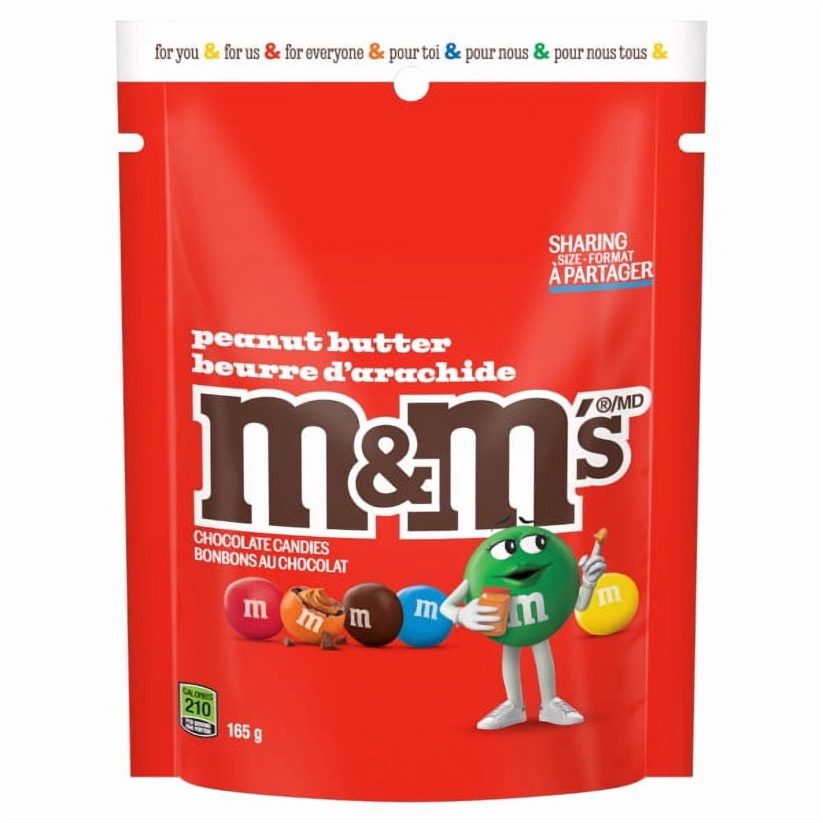 M&M'S, Peanut Butter Milk Chocolate Candies, Sharing Bag, 165g