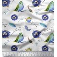 thumbnail image 1 of Soimoi Rayon Fabric Nest,Feather & Artistic Bird Printed Fabric 1 Yard 42 Inch Wide, 1 of 3
