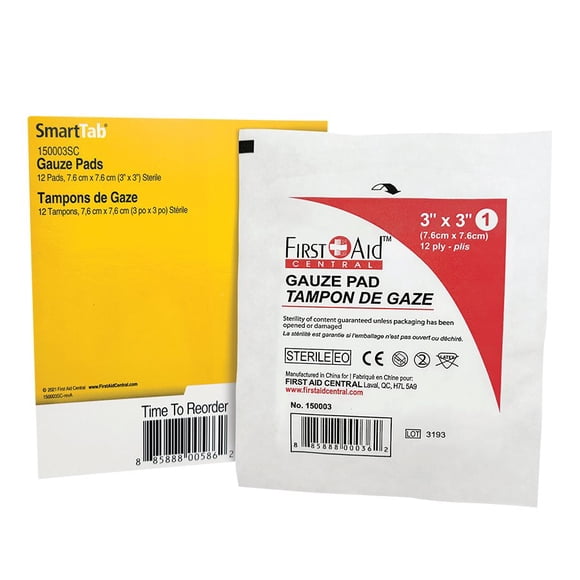 First Aid 150003SC Gauze Pads 3 x 3 in (Pack of 12)