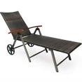 thumbnail image 4 of Gymax Folding Patio Rattan Lounge Chair Cushioned Aluminum Adjust Wheel Turquoise, 4 of 10