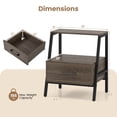 thumbnail image 3 of Costway 2 PCS Nightstand with Drawer Farmhouse 3-Tier Bedside Table with Open Shelf End Table, 3 of 10