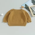 thumbnail image 3 of Baby Girl Boy Knit Pullover Sweater Fall Winter Warm Sweatshirt Tops with Pocket, 3 of 6