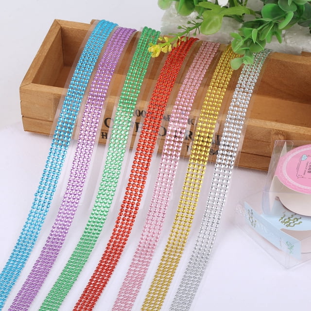 1 Rouleau de Ruban Accrocheur Autocollant en Acrylique Bricolage Strass pour Scrapbooking