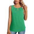 thumbnail image 3 of EQWLJWE Hauts d'Été pour Femmes Hauts pour Femmes Liquidation Mode Femmes Décontracté Col Rond Blouse Uni Sans Manches T-Shirt Élégant Débardeur d'Été, 3 of 6