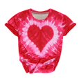 thumbnail image 2 of Chemises pour Femmes Tendance Été Femmes Décontracté Manches Courtes Impression Numérique à Nouer Col Rond T-Shirt Ample Blouse Hauts Blouses Courtes pour Femmes en Liquidation, 2 of 3