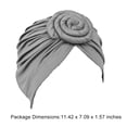 thumbnail image 2 of Lot de 1 Disque Concentrique Turban Africain Pré-Noué Léger Mode Couvre-Chefs pour Femmes Gris, 2 of 5