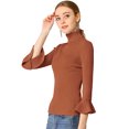thumbnail image 1 of INSPIRE CHIC Women's Pullover Turtle Neck Slim Knit Sweater Top Yellow L, 1 of 6