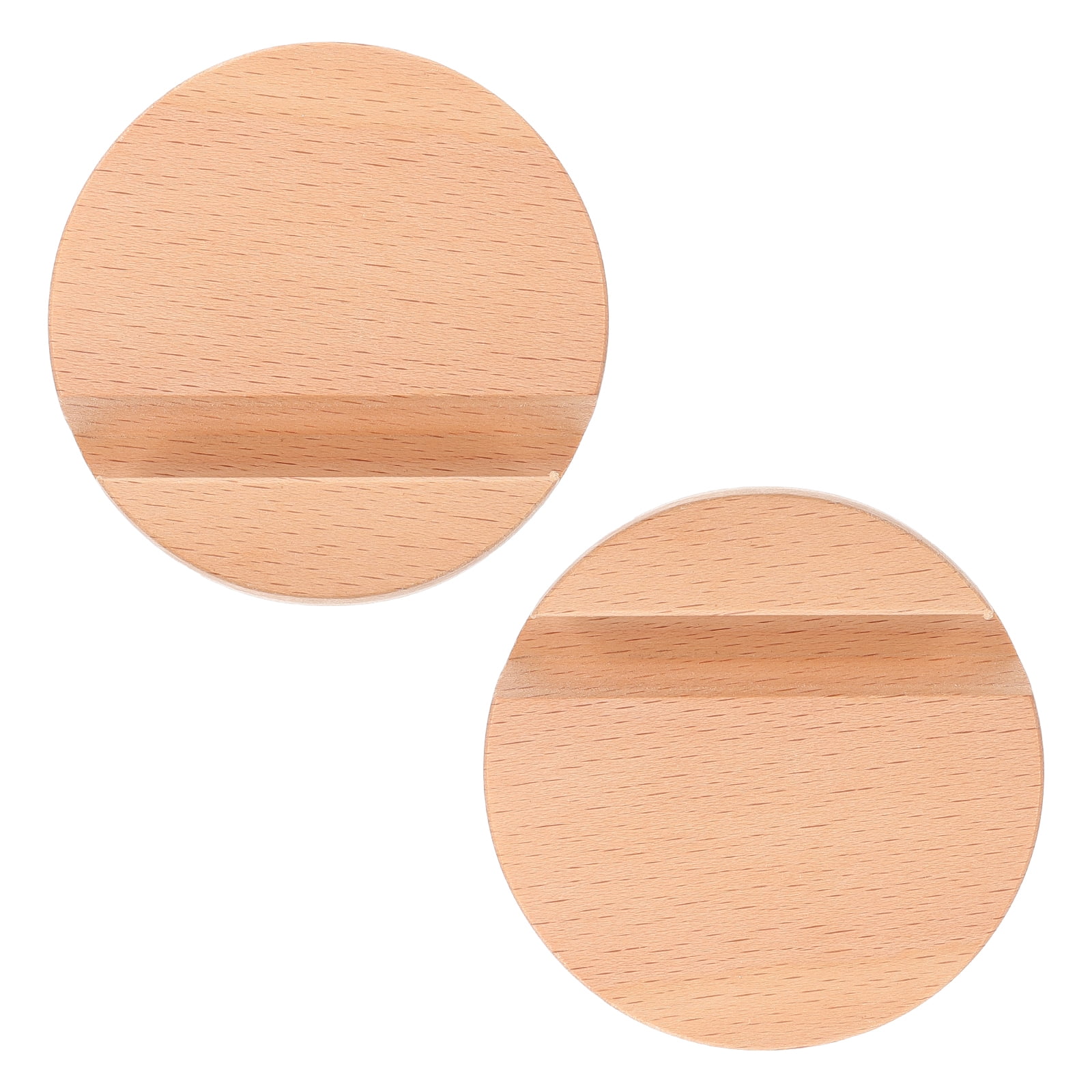 2pcs Round Phone Stands Portable Wooden Phone Stands Simple Phone Brackets