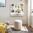 thumbnail image 3 of Costway Wall-Mount Floating Desk Foldable Space Saving Laptop Workstation White, 3 of 10