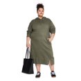 thumbnail image 2 of George Women's Plus Hooded Fleece Midi Dress, 2 of 6