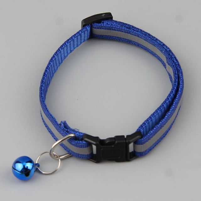 Landzoo One Reflective Pet Collar With Adjustable Black Nylon Dog/Cat Collar Night Strap With Hook & Loop Closure Cute Healthy Practical Pet Accessories