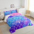 thumbnail image 3 of YST Mermaid Fish Scale Bedding Mermaid Tails for Girls Comforter Set Full Size, Gradient Blue Rainbow Comforter Sets for Teens Kids Sparkle Mermaid Bedding Sets with 2 Pillowcases, 3 of 6
