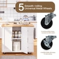 thumbnail image 4 of Walsunny Kitchen Island on Wheels with Storage Cabinet & 3 Drawer, 39.7" Width Rolling Kitchen Table, Cart Handle for Towel Rack or Free Mobility White, 4 of 10