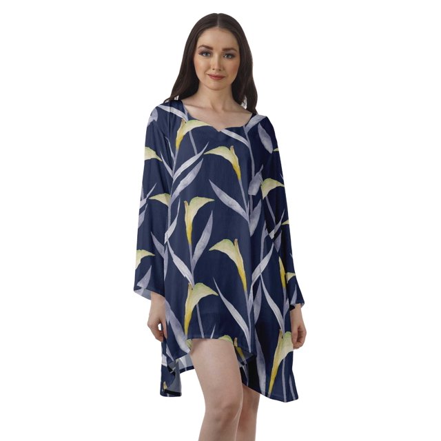 Moomaya Robes Décontractées Femmes Rayonne Robe Mini à Manches Longues pour Femmes