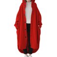 thumbnail image 1 of Innerwin Cardigan Veste pour Dames Chandail à Capuchon de Vacances Long Maxi Manteaux Rouge 2TG, 1 of 2