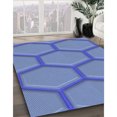 thumbnail image 3 of Ahgly Company Tapis d'Intérieur Lavable en Machine Carré Transitionnel Bleu Ciel, 5 Pieds Carré, 3 of 7