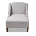 thumbnail image 2 of Baxton Studio Leonie Grey Upholstered Brown Finished Chaise Lounge, 2 of 9