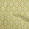 thumbnail image 1 of oneOone Georgette Viscose Olive Green Fabric Geometric Craft Projects Decor Fabric Printed By The Yard 42 Inch Wide, 1 of 5