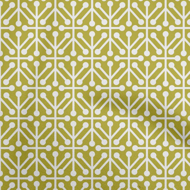 oneOone Georgette Viscose Olive Green Fabric Geometric Craft Projects Decor Fabric Printed By The Yard 42 Inch Wide