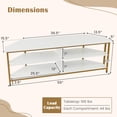 thumbnail image 2 of Giantex Nightcore Corner TV Stand, Entertainment Center for 65" TV, Console Table w/Metal Frame & AC Outlets, Media Console, White, 2 of 6