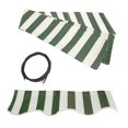 thumbnail image 3 of ALEKO Auvent de Terrasse Résidentiel Rétractable à Cadre Noir Motorisé 13 X 10 Pi, Couleur Rayée Verte et Blanche, 3 of 9