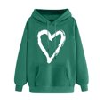 thumbnail image 1 of Plebaso Sweat à Capuche pour Femmes Mignon Cœur Manches Longues Décontracté avec Poches, 1 of 5