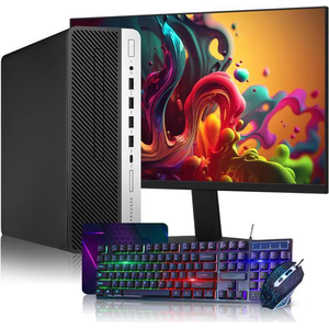 HP SFF Ordinateurs de bureau i5 Processeur 8GB DDR4 RAM | 256GB SSD | Windows 11 | 24 inch Moniteur Maison ou bureau PC Rénovés
