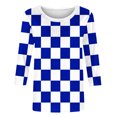 thumbnail image 4 of T-shirt Imprimé Chic pour Femme, Blouse Décontractée Tendance, Tissu Polyester Doux, Col Rond à Manches 3/4, Conçu pour un Usage Quotidien Polyvalent, 4 of 9