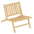 thumbnail image 1 of Gymax Fauteuil Inclinable d'Extérieur en Bois de Teck Naturel Style Mi‐siècle avec Dossier, 1 of 7