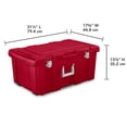 thumbnail image 2 of Sterilite Coffre à Roulettes, Conteneur de Rangement Utilitaire en Plastique, Rouge, Lot de 2, 2 of 10