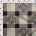 thumbnail image 3 of oneOone Cotton Poplin Light Brown Fabric Asian Block With Check Craft Projects Decor Fabric Printed By The Yard 56 Inch Wide, 3 of 4