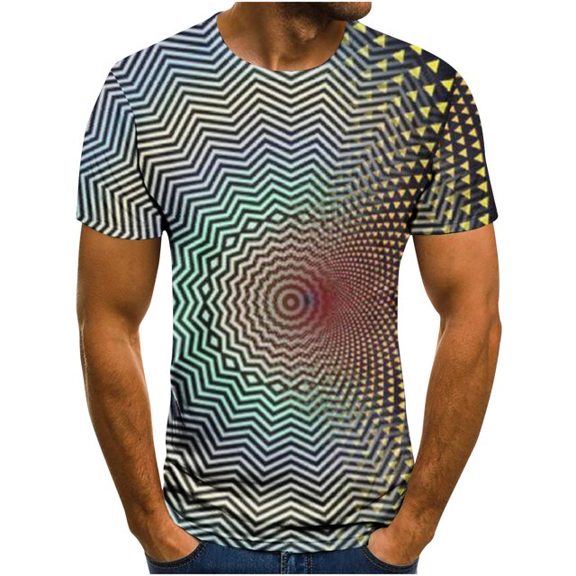 Birdeem T-Shirt Homme Impression Abstraite 3D Manches Courtes Col Rond Mode Décontracté Quotidien Vacances T-Shirt Haut Blouses